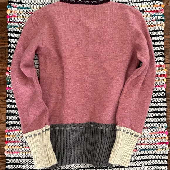 y2k Sweater M Pink Blue Argyle Pastel Preppy Quirky Academia Twee - Picture 5 of 16